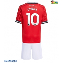 Manchester United Matheus Cunha #10 Hjemmedraktsett Barn 2025-26 Kortermet (+ Korte bukser)